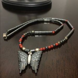 Artisan Hematite Necklace, Native American.